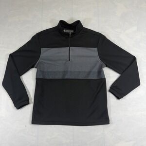 Pebble Beach Golf 1/4 Zip Pullover Men's S Black Colorblock Dry-Luxe Performance
